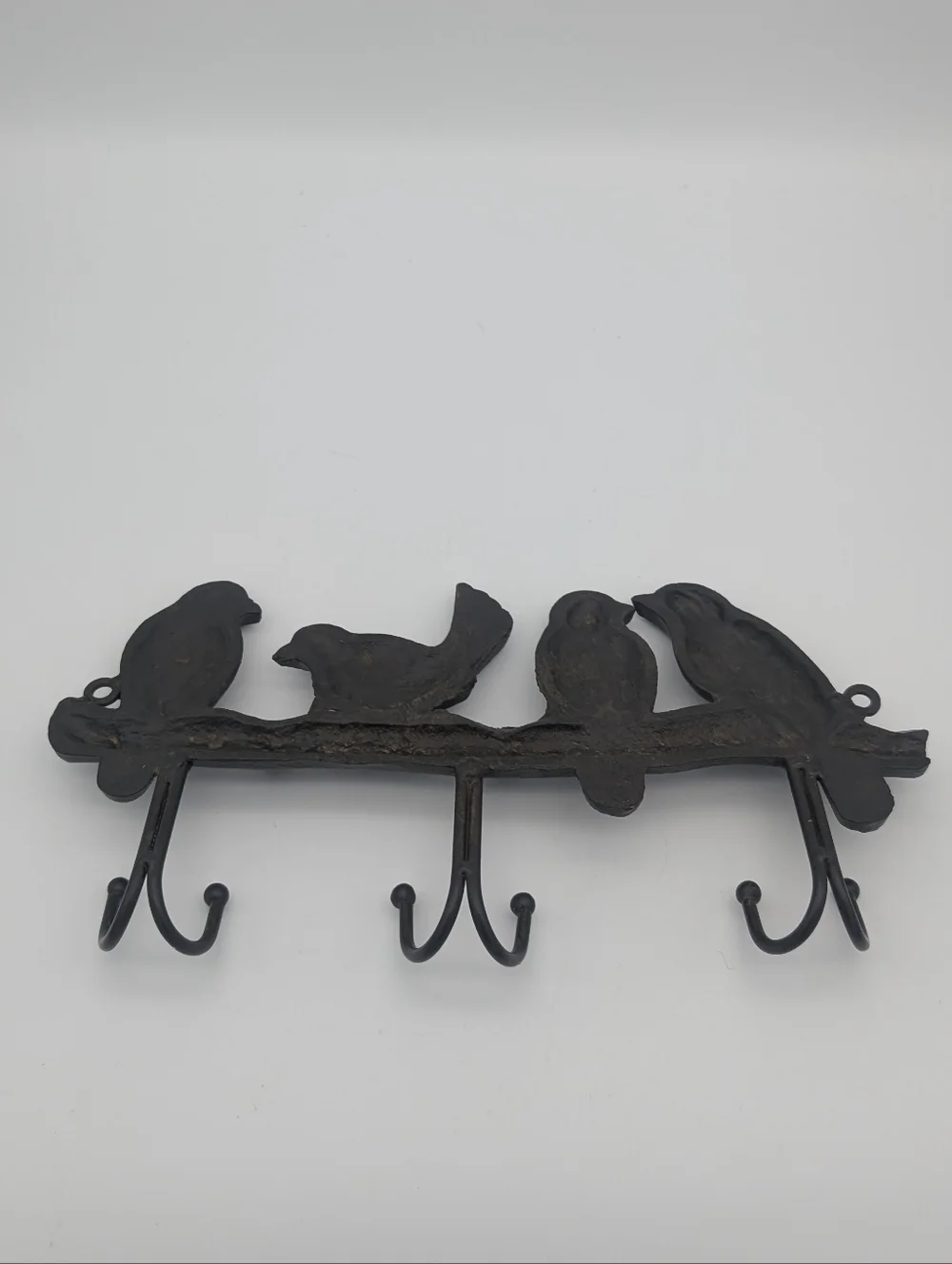 Cast Iron Bird On Branch Wall Hooks